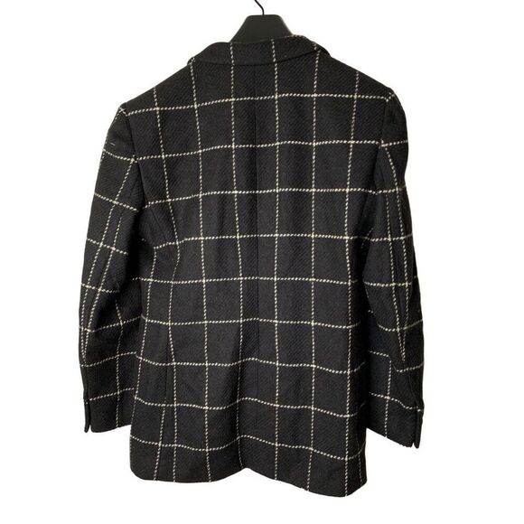Lauren Ralph Lauren 100% wool blazer jacket black white women's size 10 - Picture 2 of 6